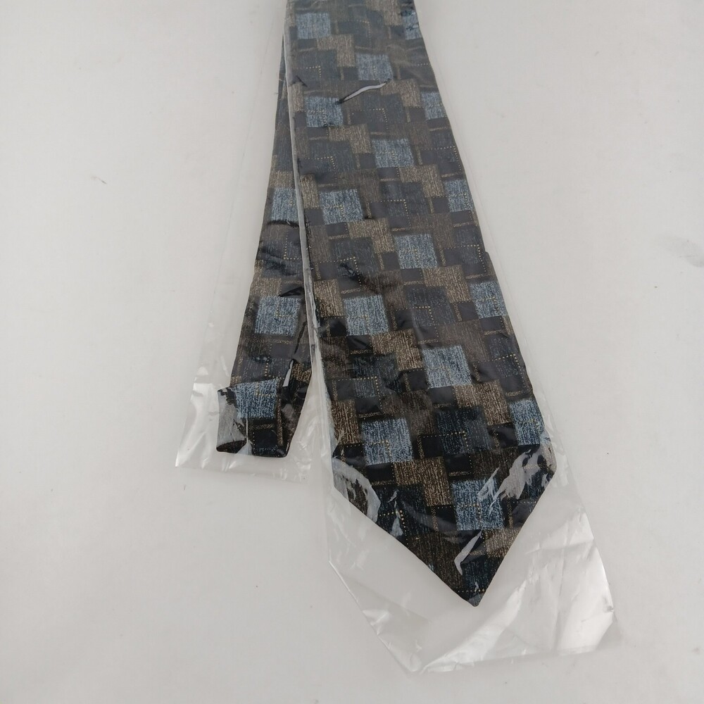 Axis Men's Multicolor Geometric Design Wide Necktie - 100% Pure Silk